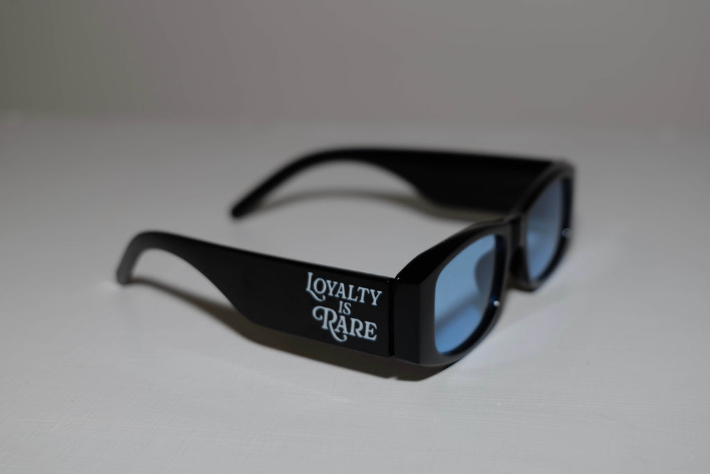 Loyalty Is Rare® | Black Sunglasses (Blue Lenses)