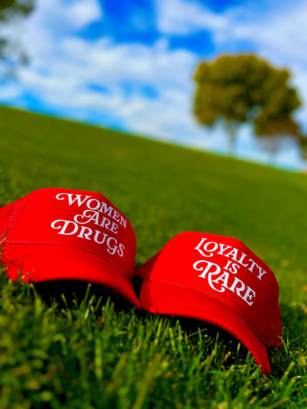 Women Are Drugs (WH) | Red Trucker Hat