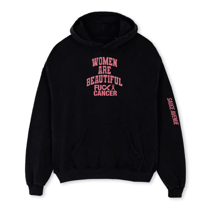 Women Are Beautiful F Cancer (PPK) | Heavyweight Black Hoodie