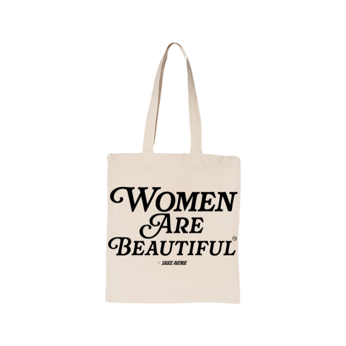 Women Are Beautiful (BLK) | Natural Tote Bag