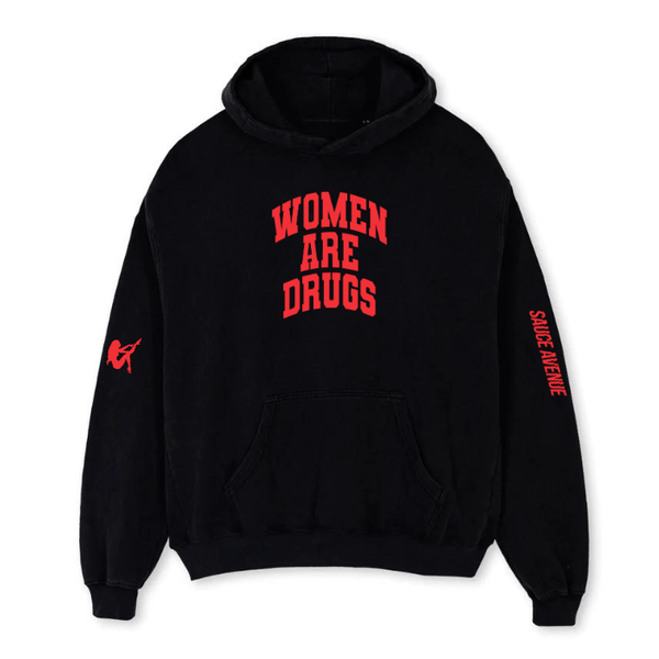 Women Are Drugs V2 (Red) | Heavyweight Black Hoodie