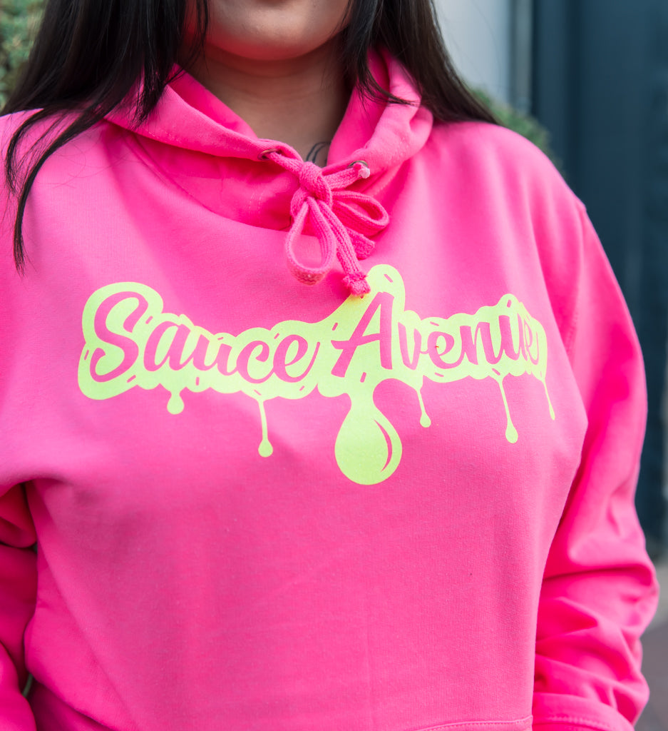 Neon Yellow SA Drip | Neon Pink Hoodie - Sauce Avenue