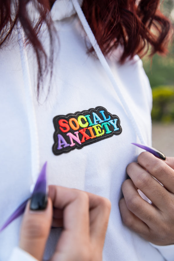 Social Anxiety | White Hoodie - Sauce Avenue
