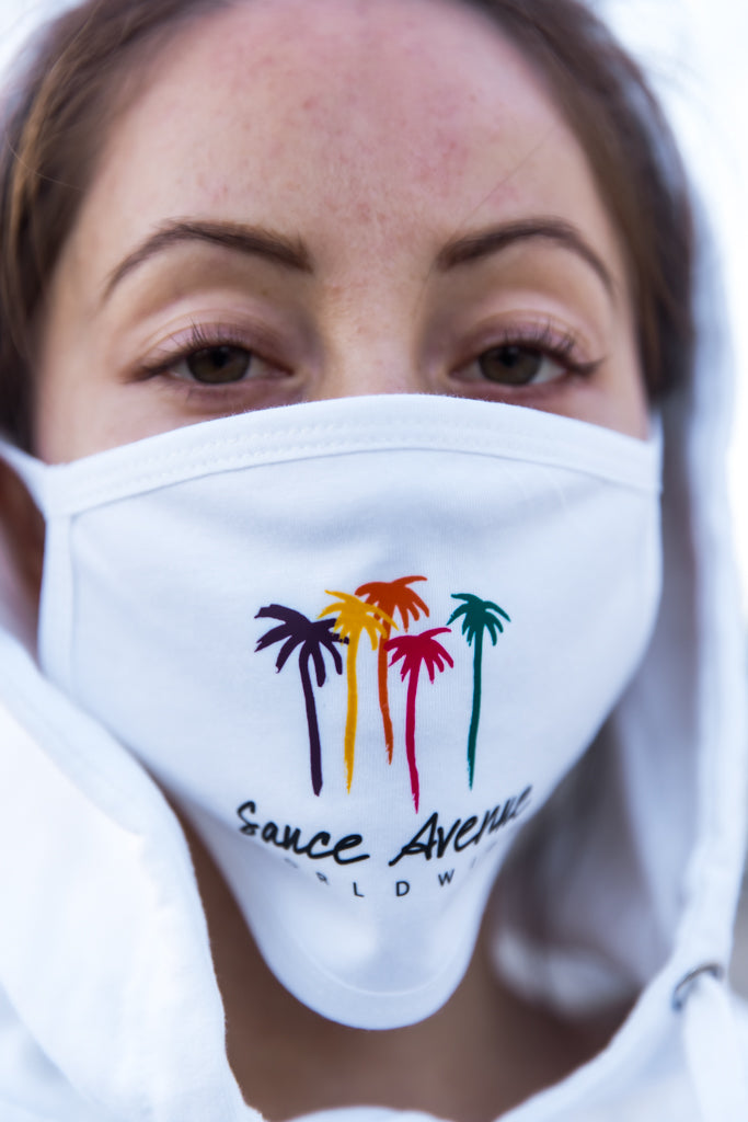 Palm Trees SA Worldwide | White Face Mask - Sauce Avenue