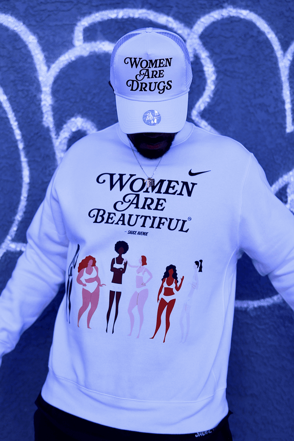Women Are Beautiful (BK) (ACSF) | White Nike Crewneck