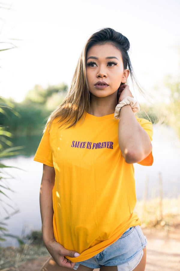 Purple Glitter Sauce Is Forever (S) | Gold Tee - Sauce Avenue