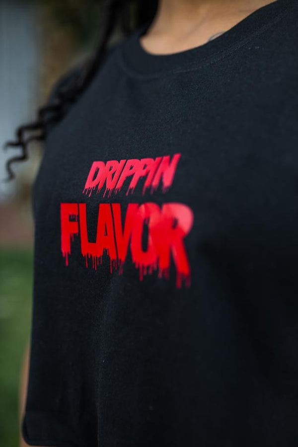 Red Drippin Flavor | Black Tee - Sauce Avenue