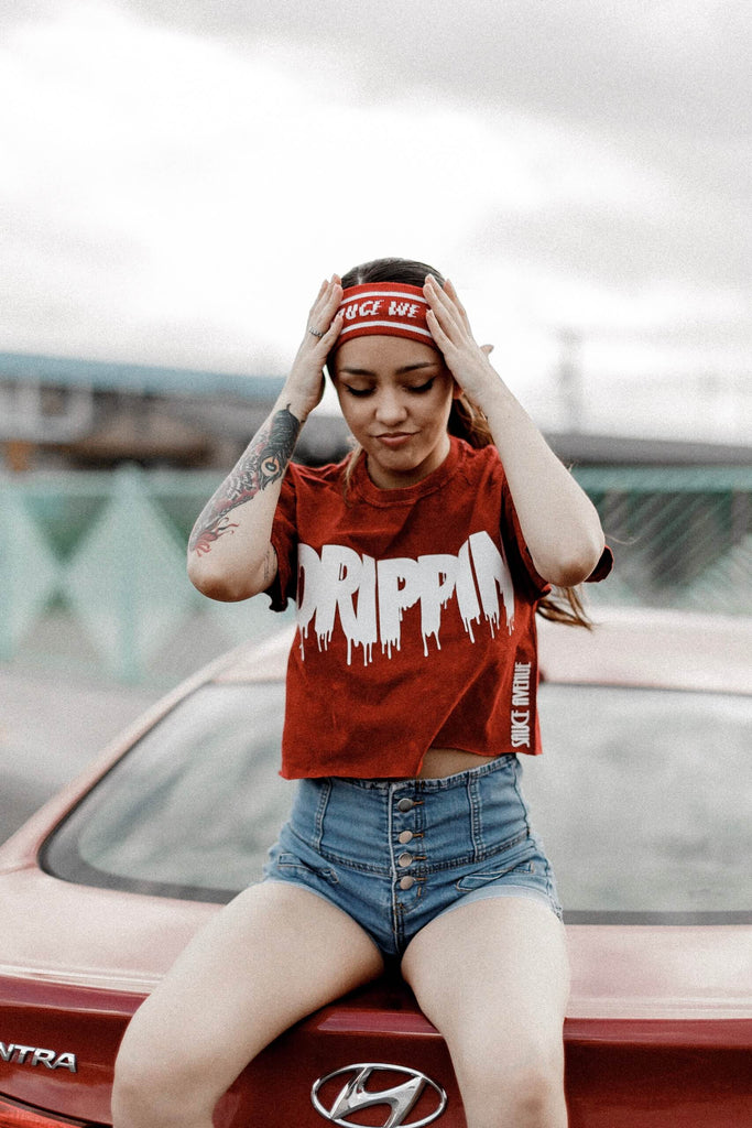 White Drippin | Red Vintage Wash Tee - Small - Sauce Avenue