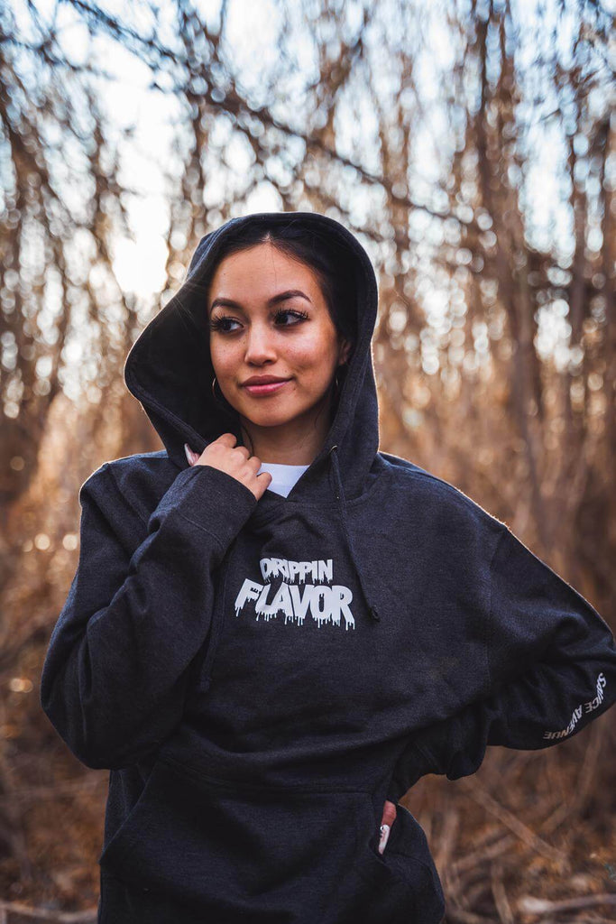 White Drippin Flavor | Charcoal Heather Hoodie - Sauce Avenue