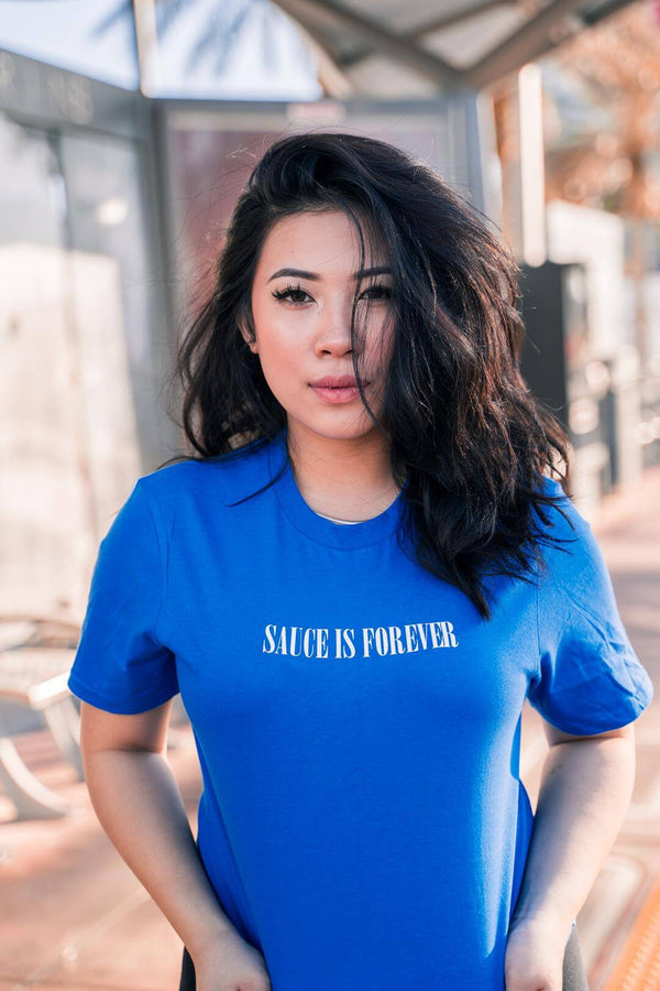 White Sauce Is Forever (Sl) | Blue Tee - Sauce Avenue