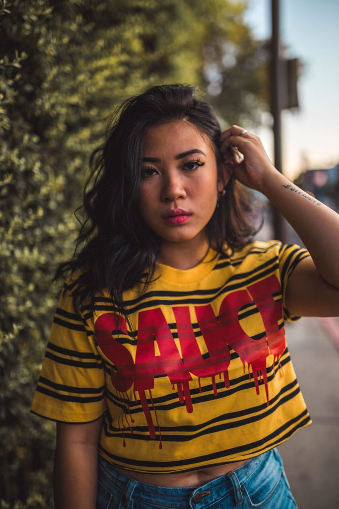 Red Sauce | Yellow/Black Double Stripe Tee - SOLD OUT - Sauce Avenue