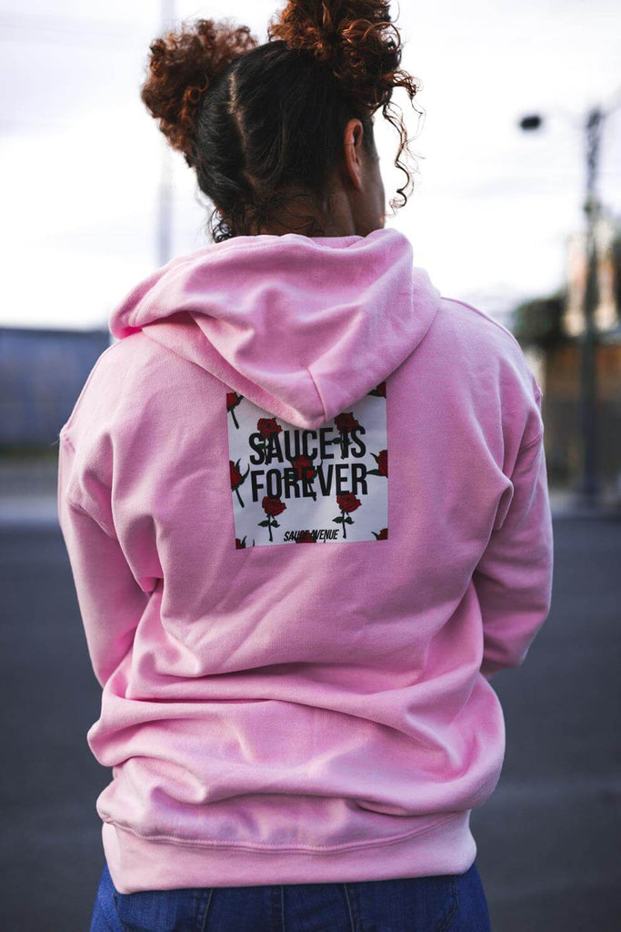 Sauce Is Forever (White Rose Box) | Light Pink Zip Up Jacket - Sauce Avenue