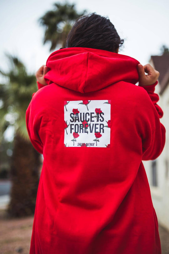 Sauce Is Forever (White Rose Box) | Red Zip Up Jacket - Sauce Avenue