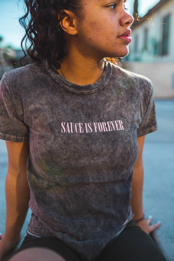 Light Pink Sauce Is Forever (Small) | Gray Vintage Wash Tee - Sauce Avenue