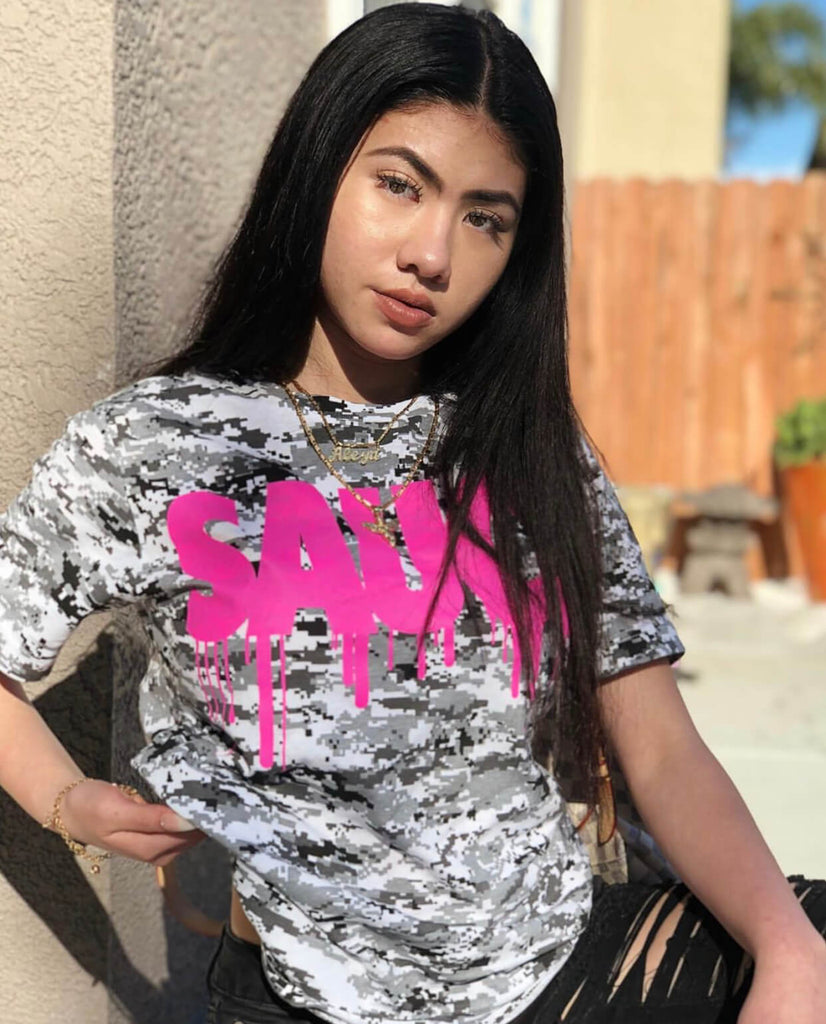 Pink Sauce | Digital White Camo Tee - SOLD OUT - Sauce Avenue