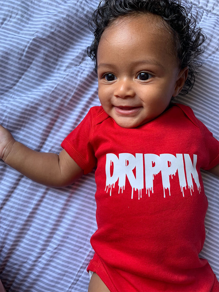 White Drippin | Red Infant Onesie - Sauce Avenue