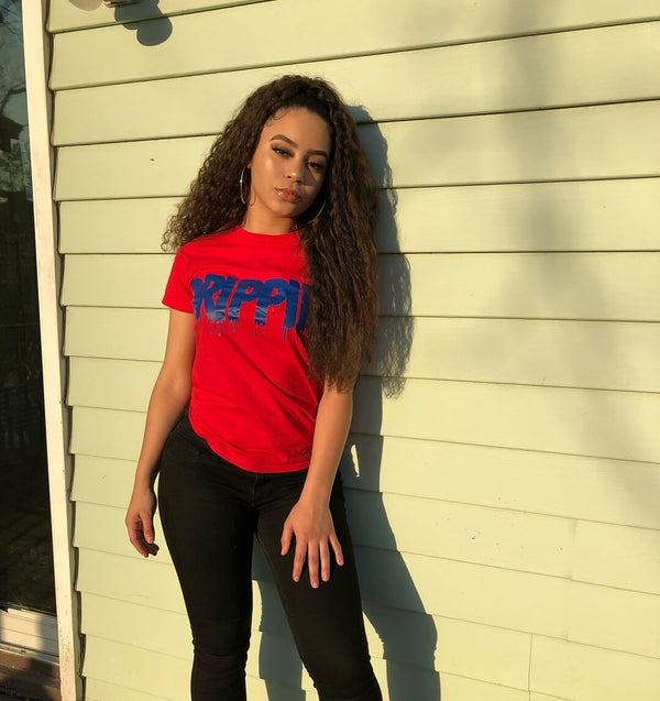 Blue Drippin | Red Tee - Sauce Avenue