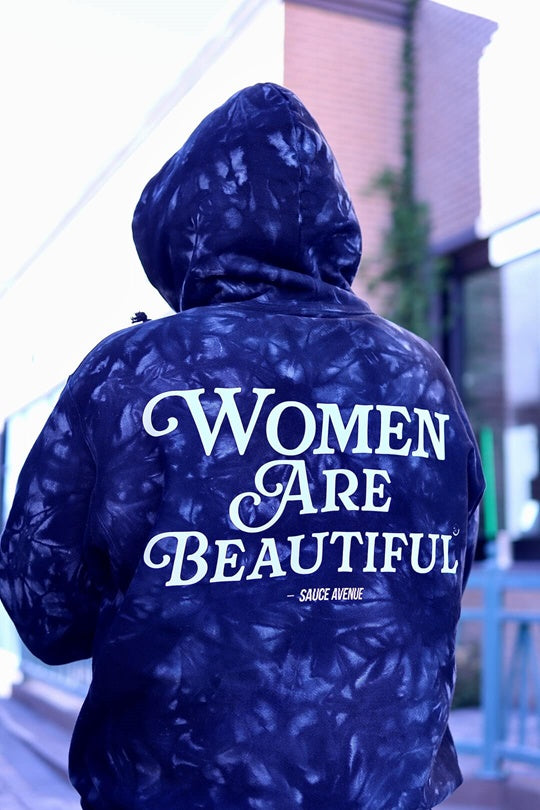 Women Are Beautiful (WH) | Black Champion® Tie-Dye Hoodie