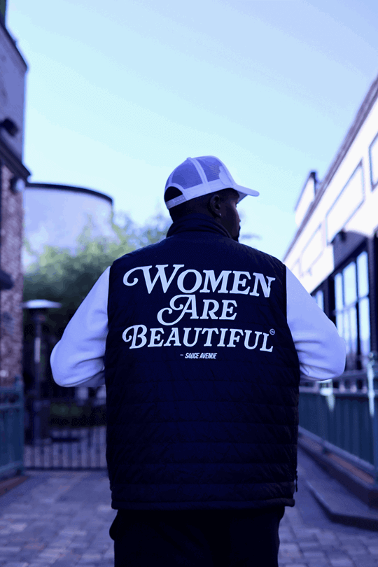 Women Are Beautiful (WH) | Black Puffer Vest