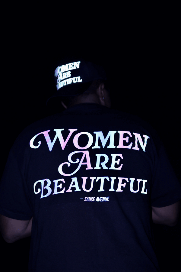 Women Are Beautiful (Holographic) | Black Tee