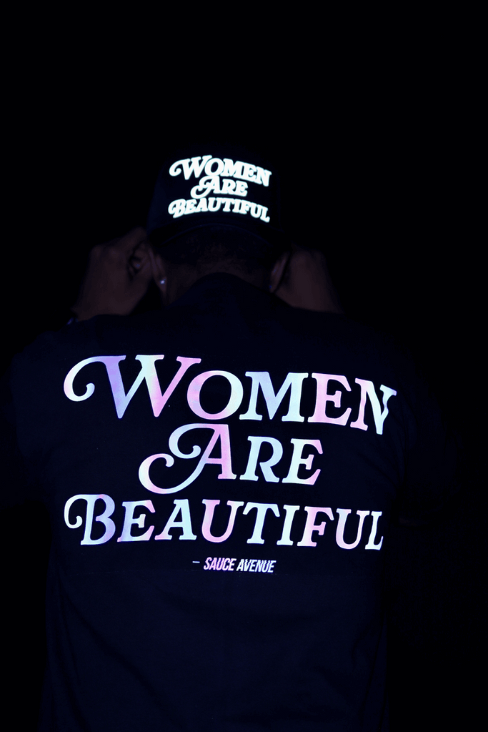 Women Are Beautiful (Holographic) | Black Tee