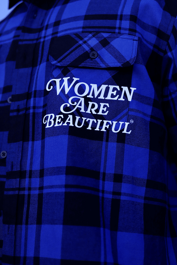 Women Are Beautiful (WH) | Royal Blue Flannel Shirt