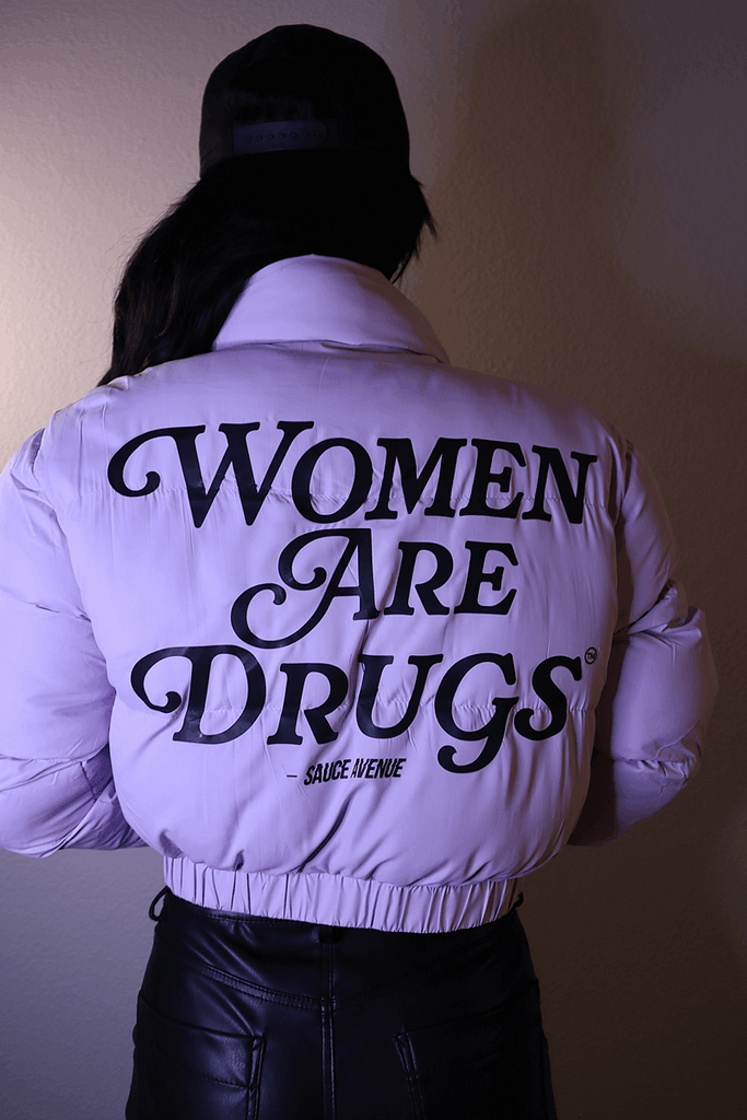 Women Are Drugs (BK) | Lavender Crop Puffer Coat