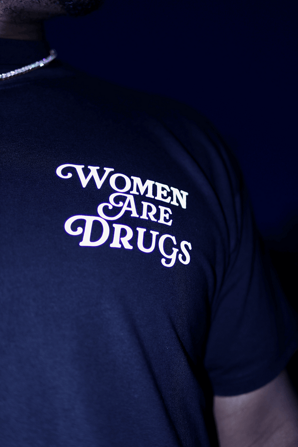 Women Are Drugs (Holographic) | Black Tee