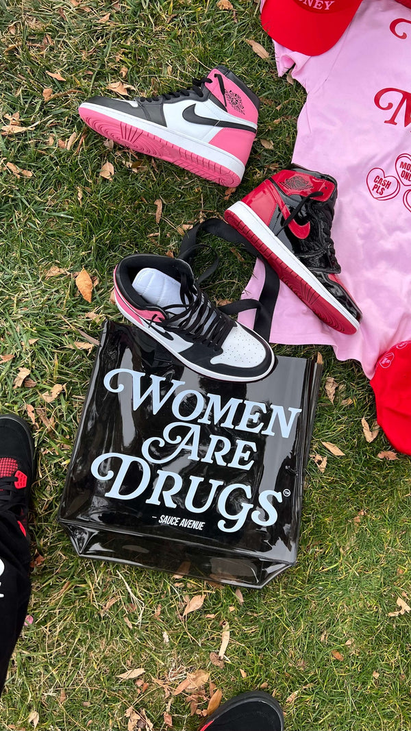 Women Are Drugs® | Semi-Clear Black Tote Bag