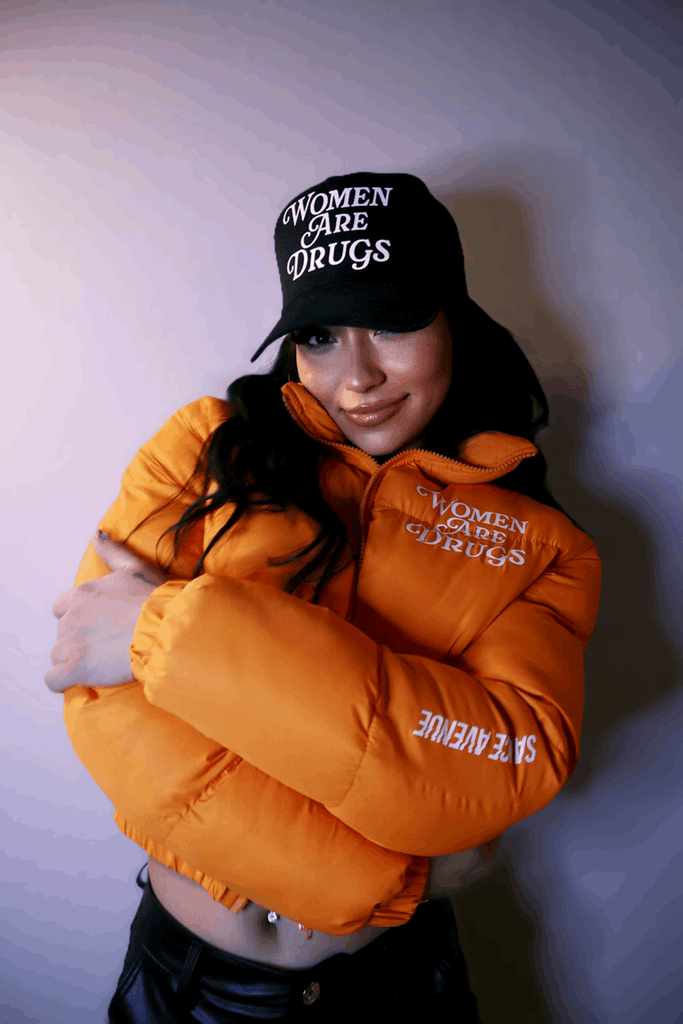 Women Are Drugs (WH) | Orange Crop Puffer Coat