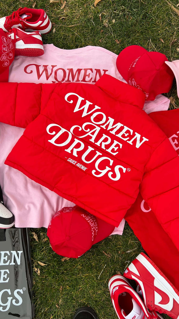 Women Are Drugs® (WH) | Red Crop Puffer Coat