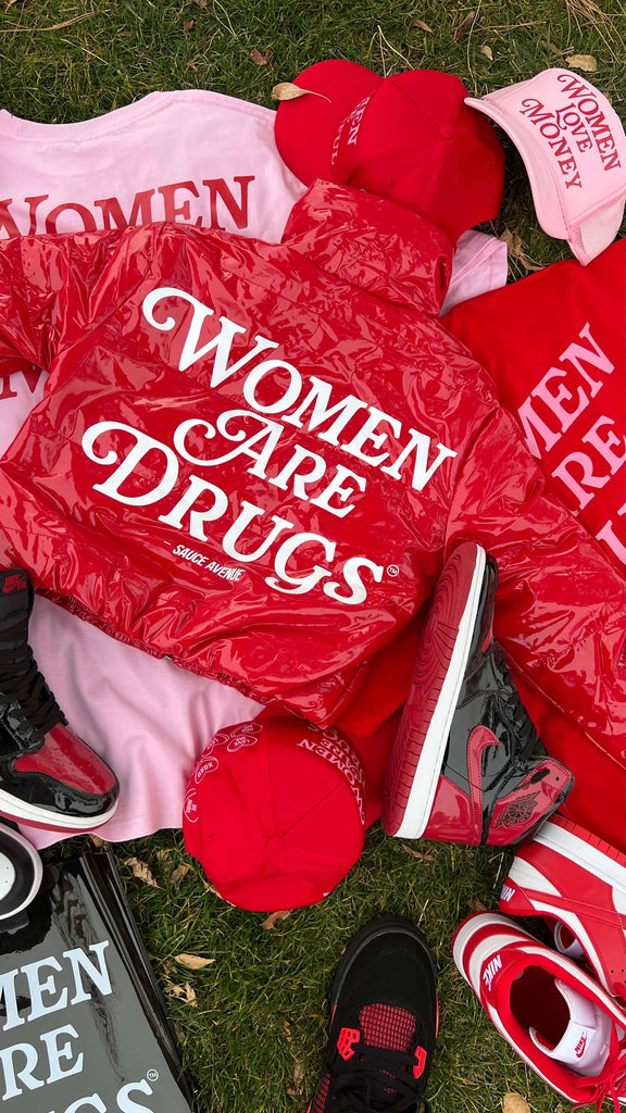 Women Are Drugs® (WH) | Shiny Red Crop Puffer Coat
