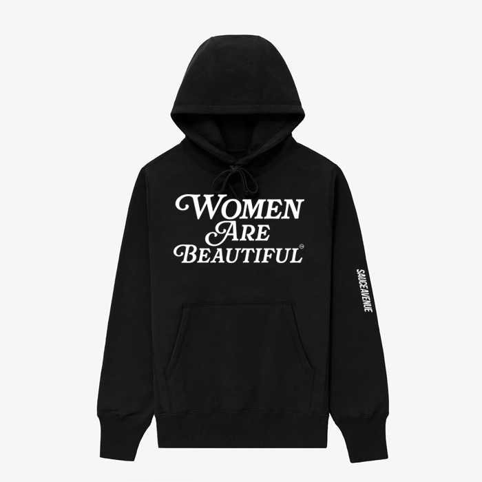 Women Are/Love (WH) | Black Hoodie (WHM)