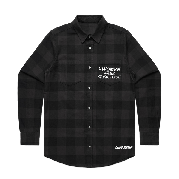 Women Are Beautiful (WH) | Grey/Black Flannel Shirt