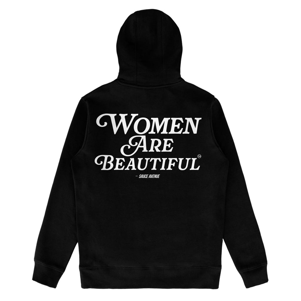Women Are Beautiful | Black Hoodie (W) - Sauce Avenue