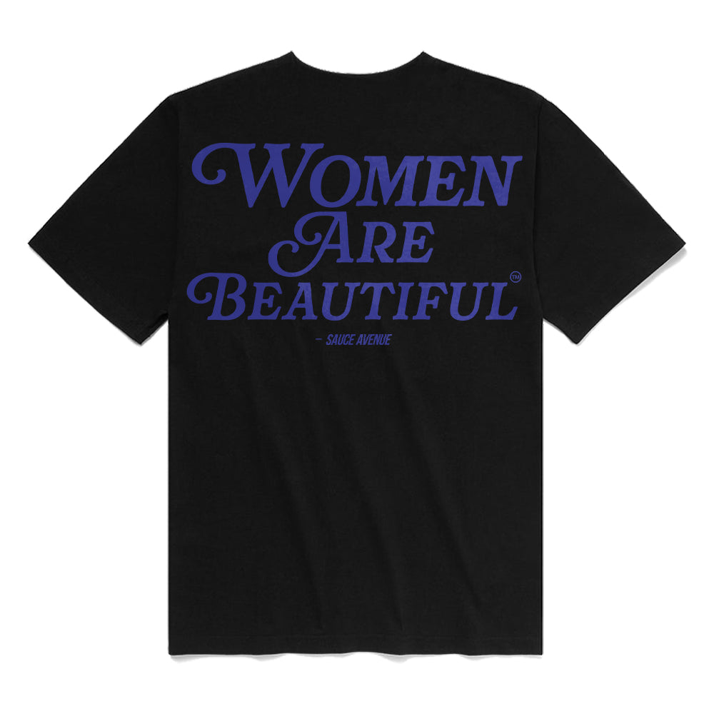 Women Are Beautiful | Black Tee (BL) - Sauce Avenue