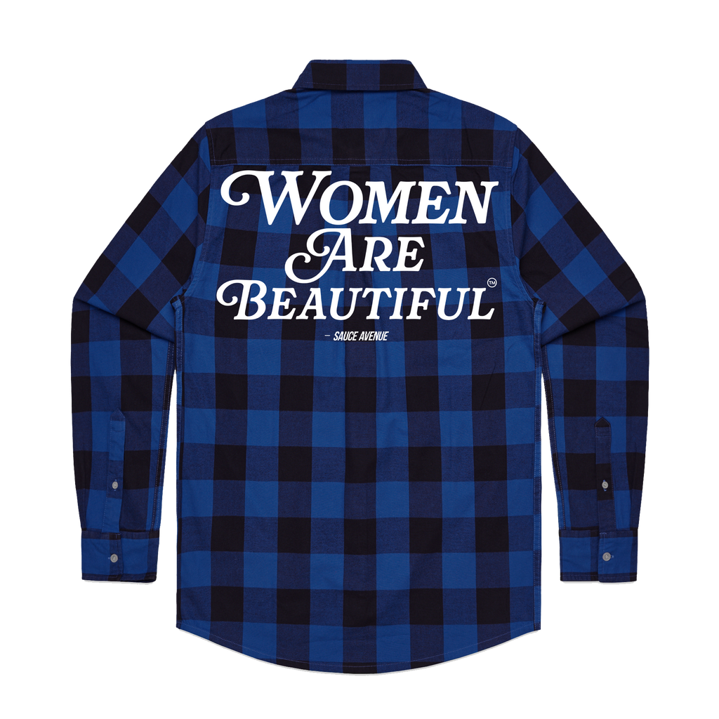 Women Are Beautiful (WH) | Royal Blue Flannel Shirt
