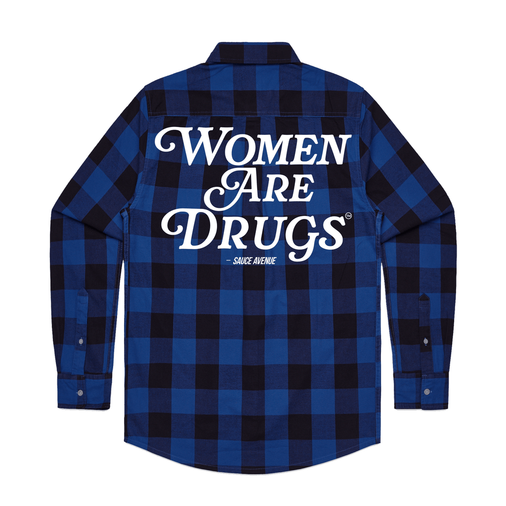 Women Are Drugs (WH) | Royal Blue Flannel Shirt