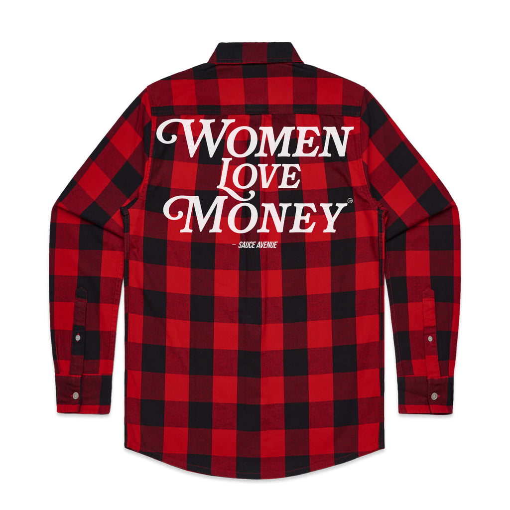 Women Love Money (WH) | Red Flannel Shirt