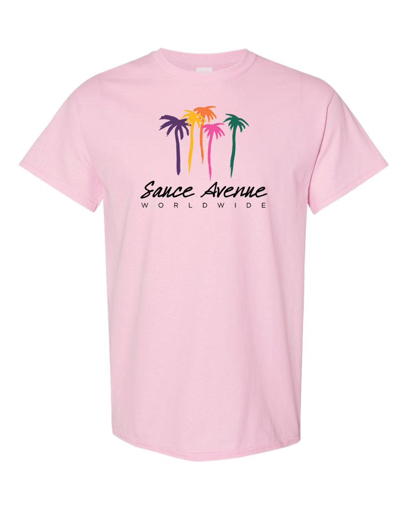 Palm Trees SA Worldwide | Light Pink Tee - Sauce Avenue