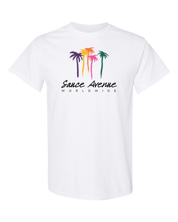 Palm Trees SA Worldwide | White Tee - Sauce Avenue