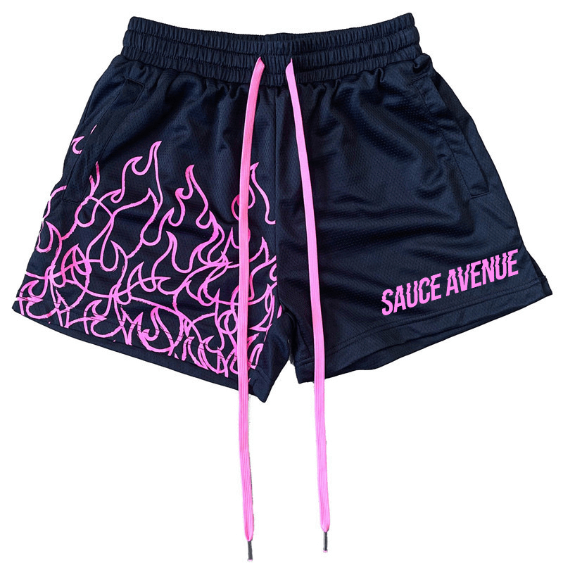 SA (PR) | Navy w/Purple Flame Mesh Shorts
