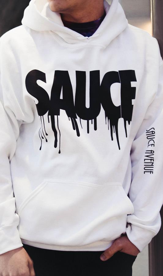 Black Sauce | White Hoodie - Sauce Avenue