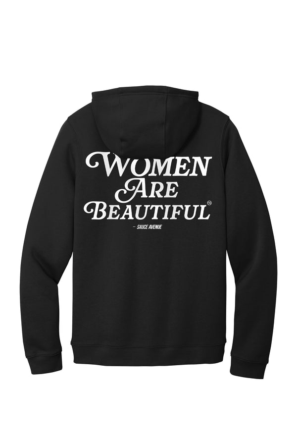 Women Are Beautiful | Black Nike Hoodie (W) - Sauce Avenue
