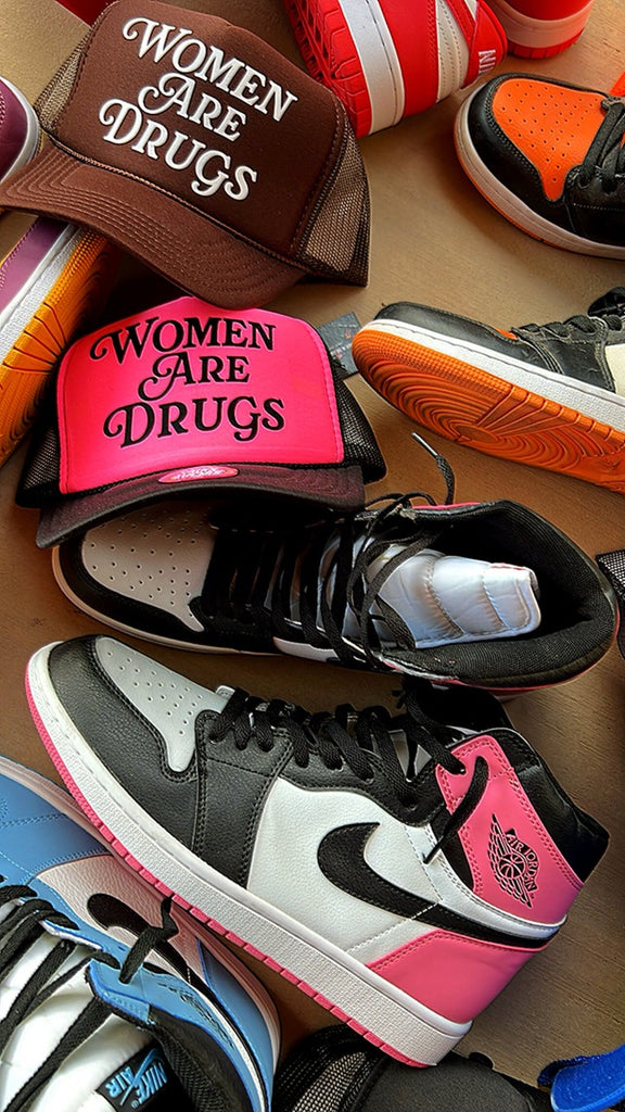 Women Are Drugs (BK) | Blk/N.Pnk Trucker Hat