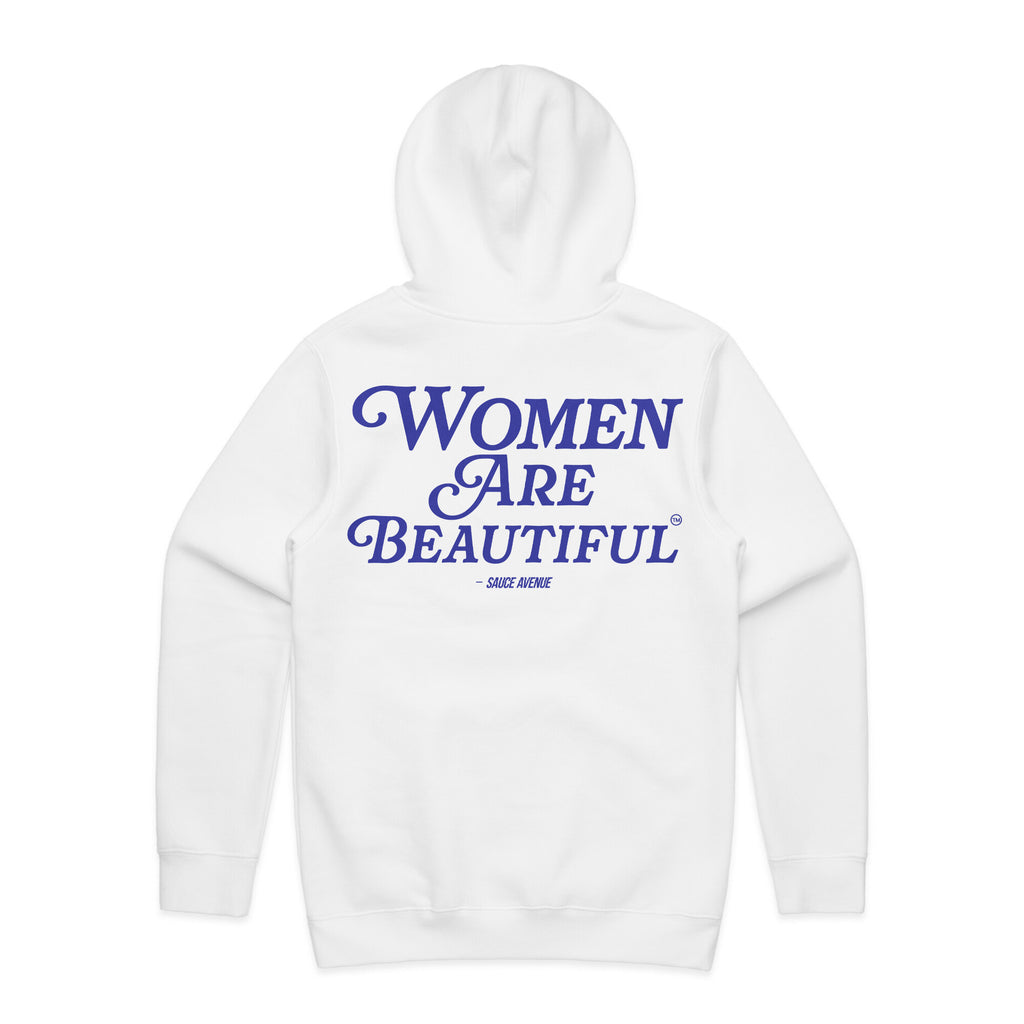 Women Are Beautiful | White Hoodie (BL) - Sauce Avenue