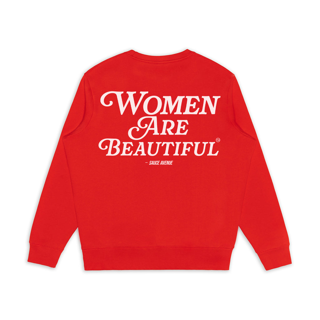 Women Are Beautiful (WH) | Red Crewneck