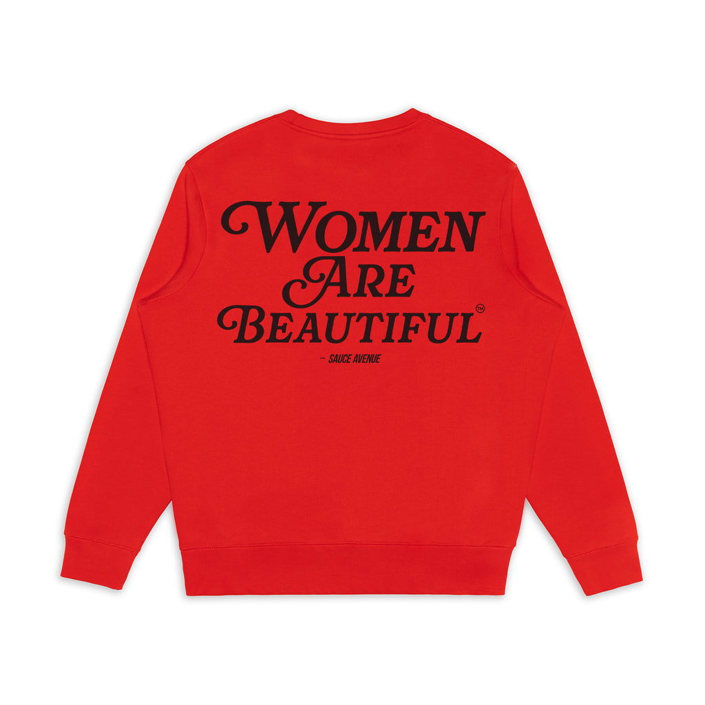 Women Are Beautiful (BK) | Red Crewneck