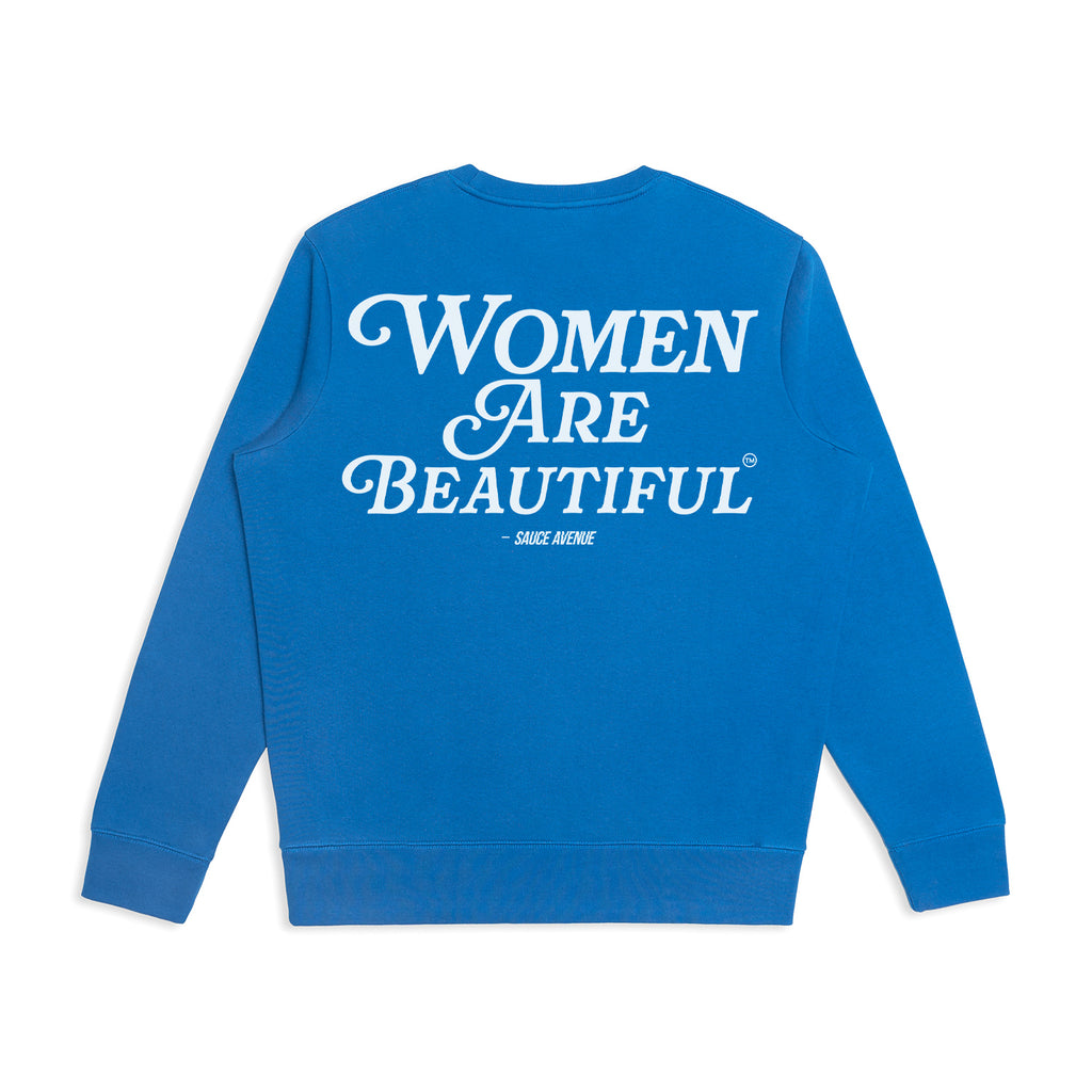 Women Are Beautiful (WH) | Blue Crewneck