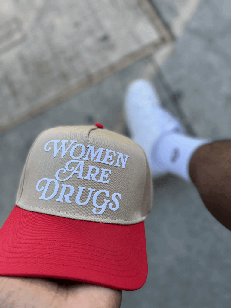 Women Are Drugs (WH) | Red/Khaki Trucker Cap